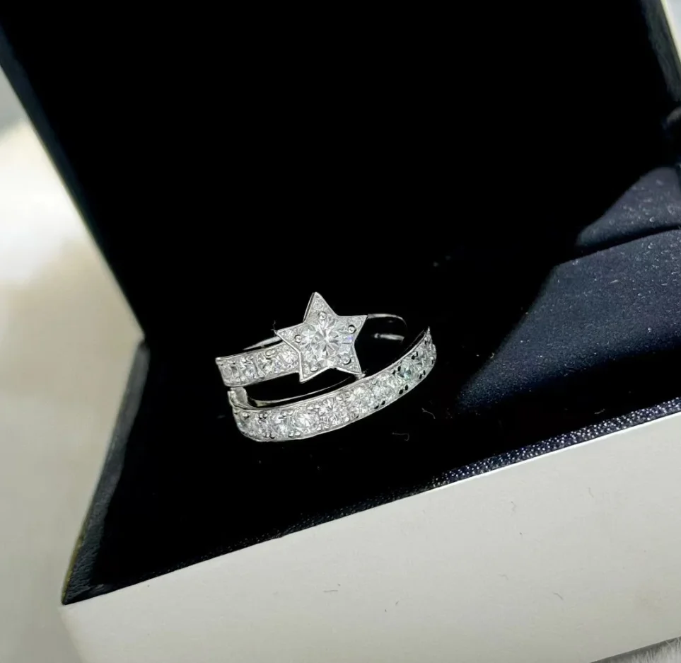 

New 2024 Trend Classic High Quality Hot Brand Star Luxury Jewelry Comet Rings For Women Wedding Pure 925 Sliver Party Gifts