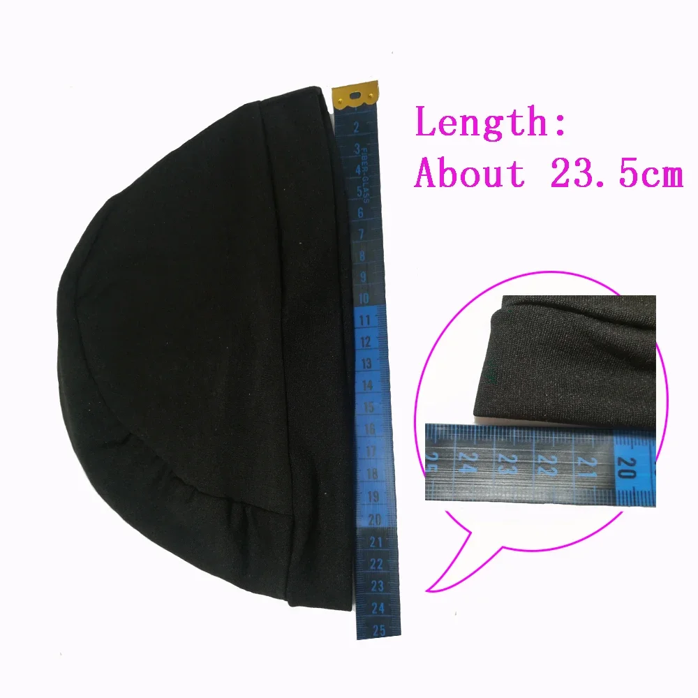 Gorro de cúpula de LICRA negro para pelucas, gorro de red tejido de pelo elástico sin pegamento para soporte de peluca, 1 Uds.