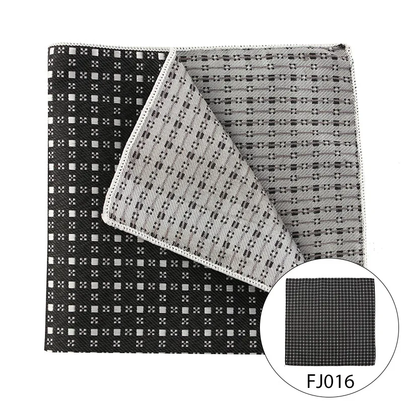 Mens Pocket Square Business Hanky Pocket Accessories Elegant Black Handkerchief Paisley Stripe Dot Fashion Design Men Suit Hanky