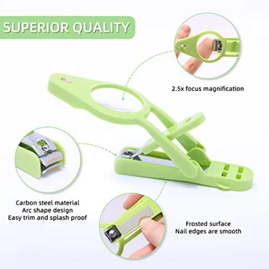 Nail Clippers with FoldAway Magnifier and LED Light for Fingernails Toenails Care Ideal for Elderly Seniors Pets and Babies Red