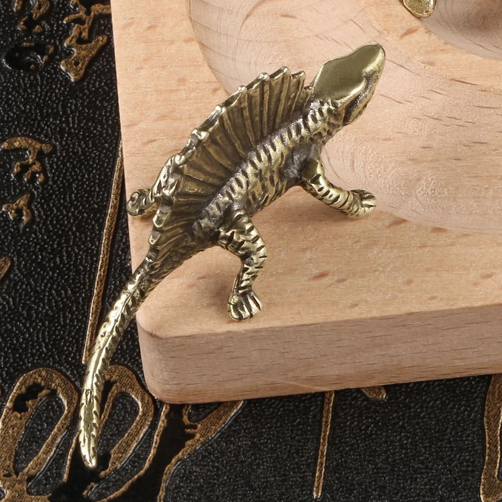 

Dinosaur Statue Brass Decor Retro Desktop Ornament Garden Figurine Bronze Living Room Office Adornment