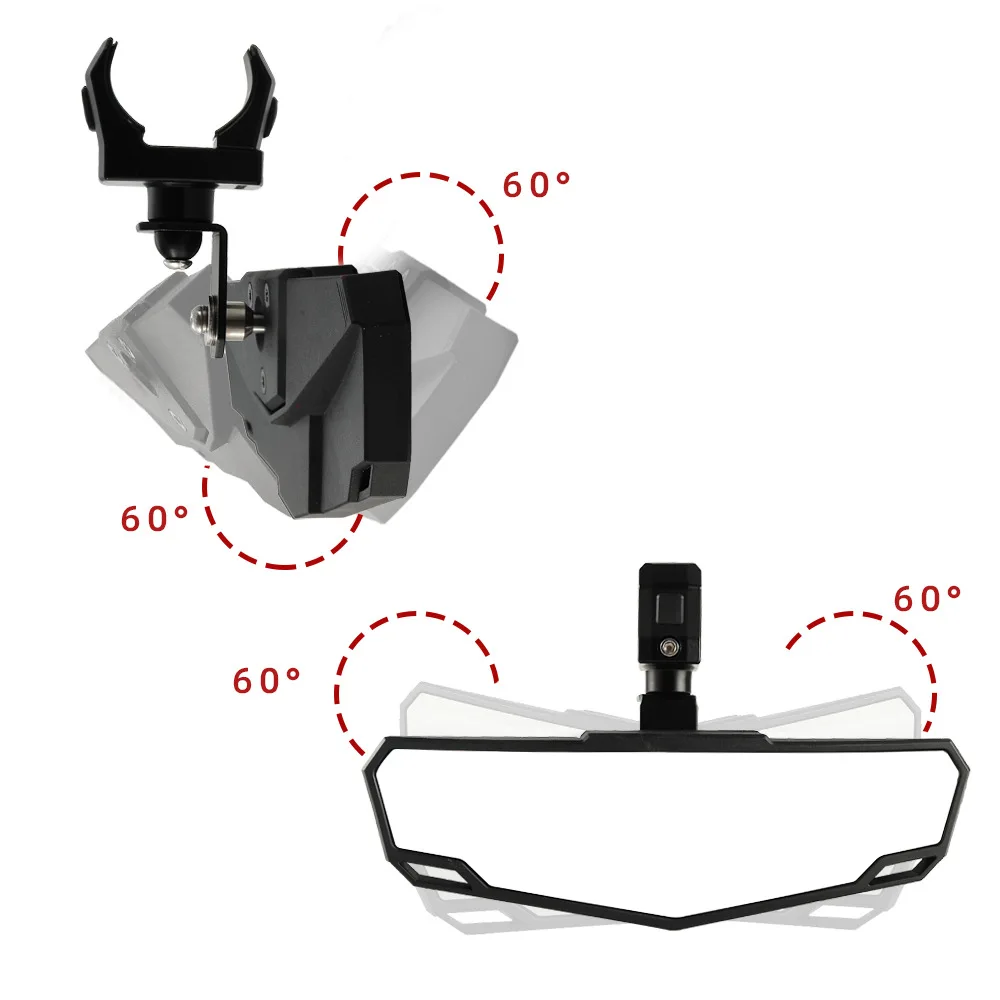 for Polaris RZR UTV Rear View Mirror SXS Center Rearview Mirror with 1.5