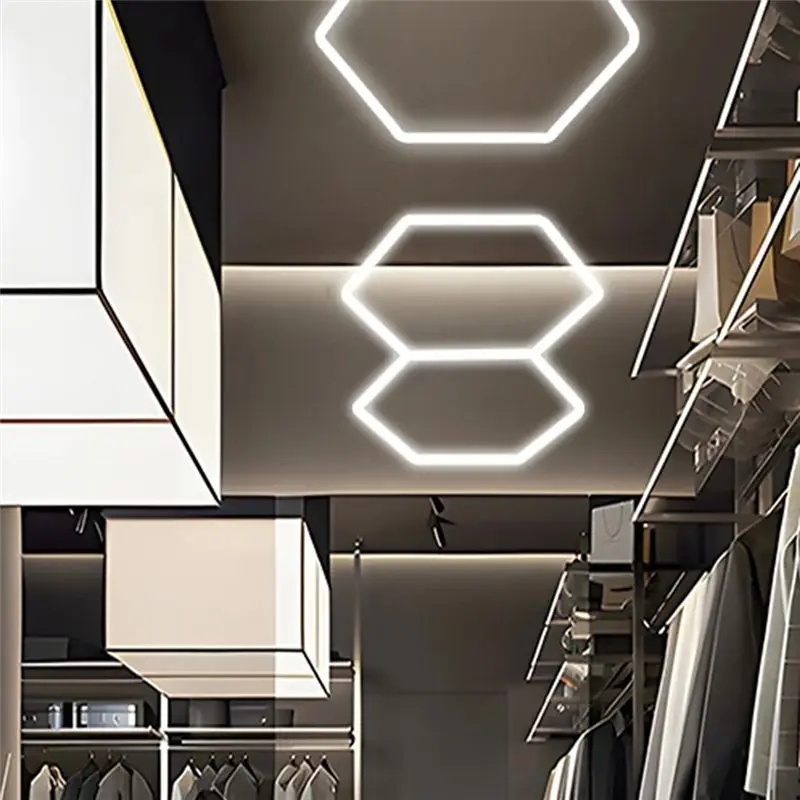 ABMH-Honeycomb Led DIY Garage Light Hexagon Led Lamp Tube For Show Auto Body Repair Gym 110V