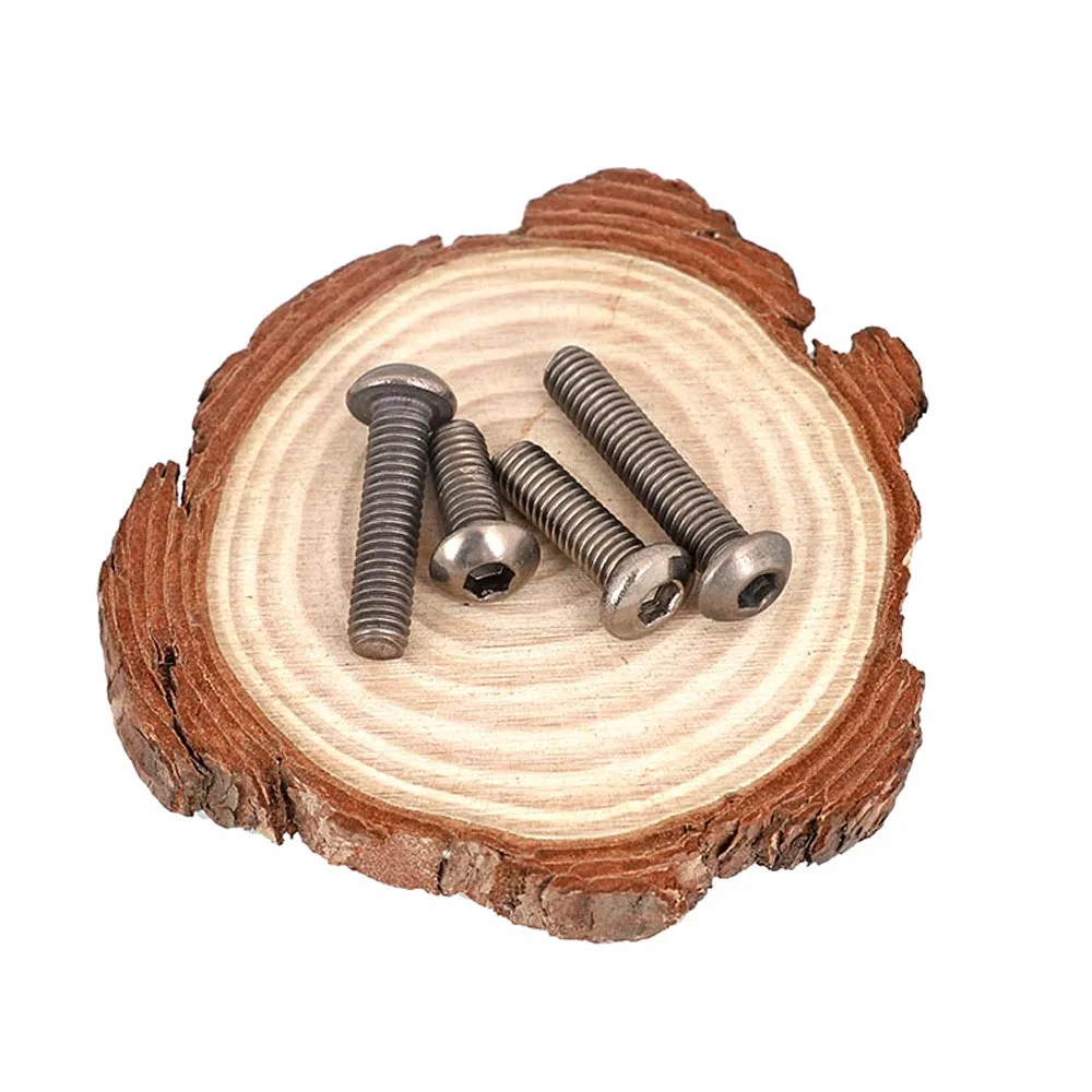 5Pcs M2 M2.5 M3 M4 M5 M6 TA2 Pure Titanium Gr2 Hexagon Hex Socket Button Round Head Allen Bolt Machine Screw ISO7380