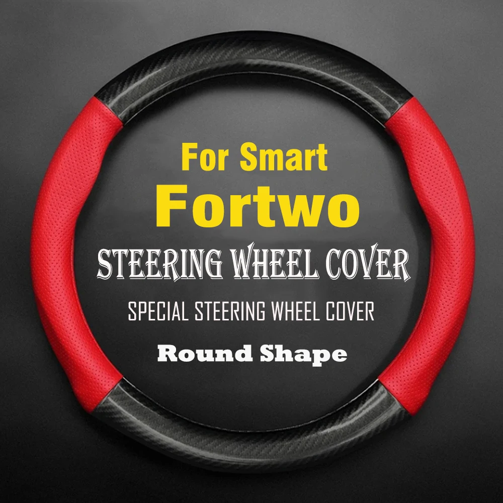 

Car Steering Wheel Cover Anti-Slip Black Leather Original Steering Wheel Anti Slip Special For Smart Fortwo Car Accessories