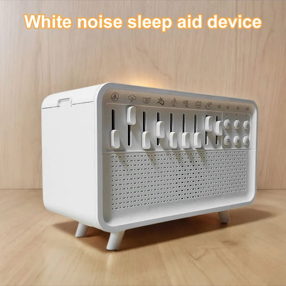 White Noise Sleep Sound Machine Flame Air Diffuser Humidifier with BT Speaker & Night Light for Adults Sleeping Meditation