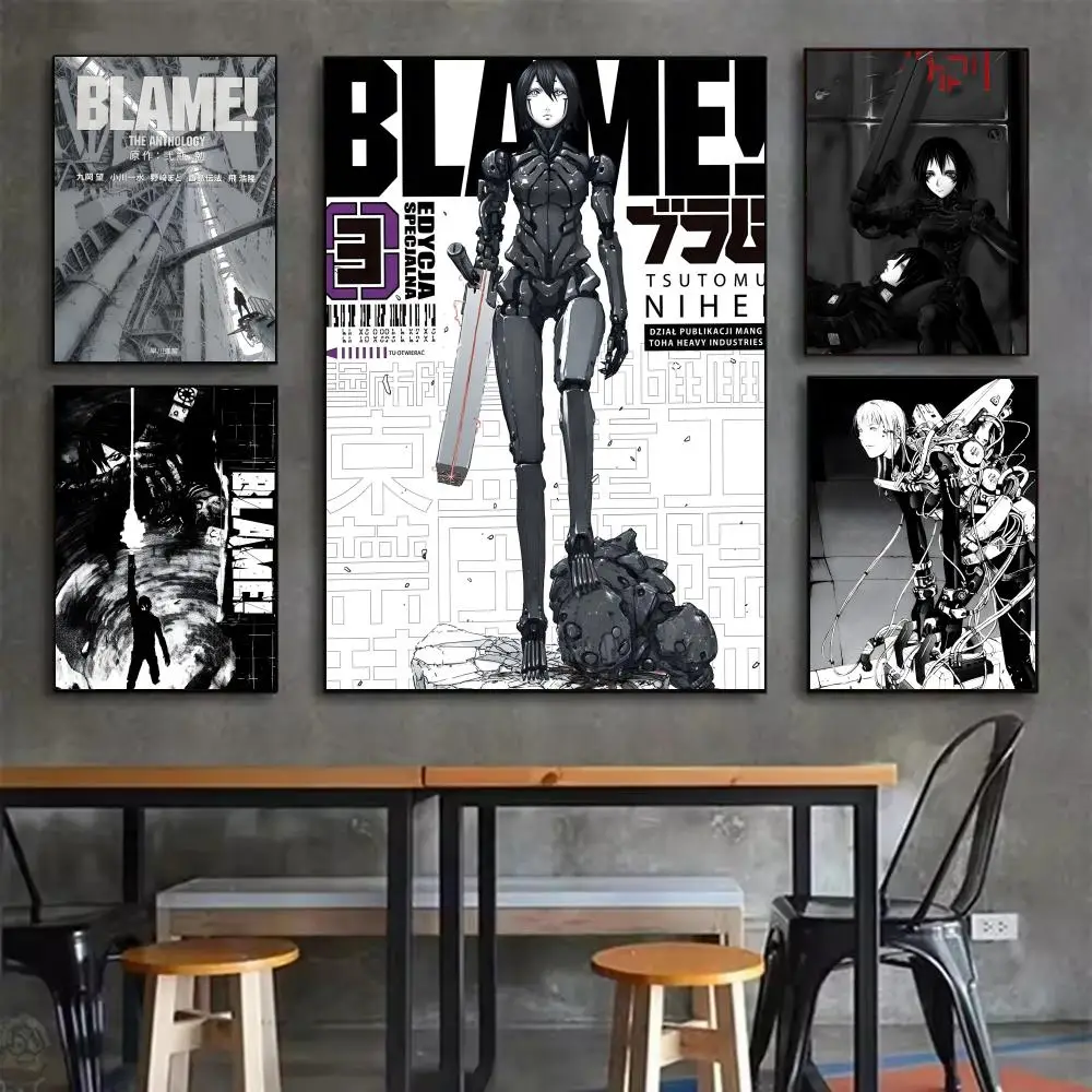 sci fi manga B-Blame Poster Self-adhesive Art Waterproof Sticker Coffee House Dorm Room Wall Decor