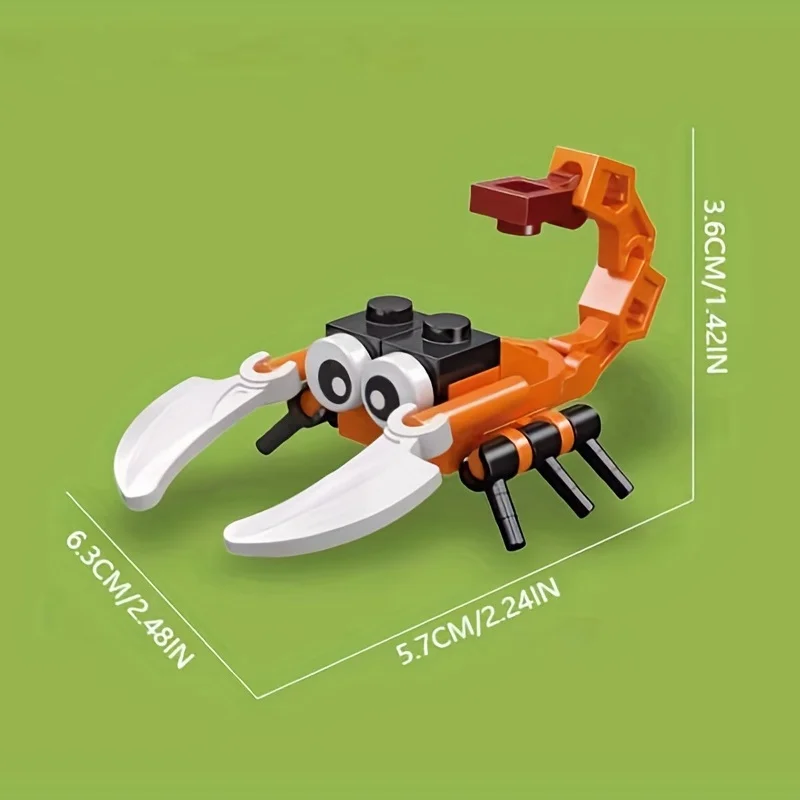 Krijg Je Kleine Insectenfeest Bouwstenen, Schattig Diermodel Speelgoed, Kerst/Verjaardagscadeau, Educatieve Bakstenen
