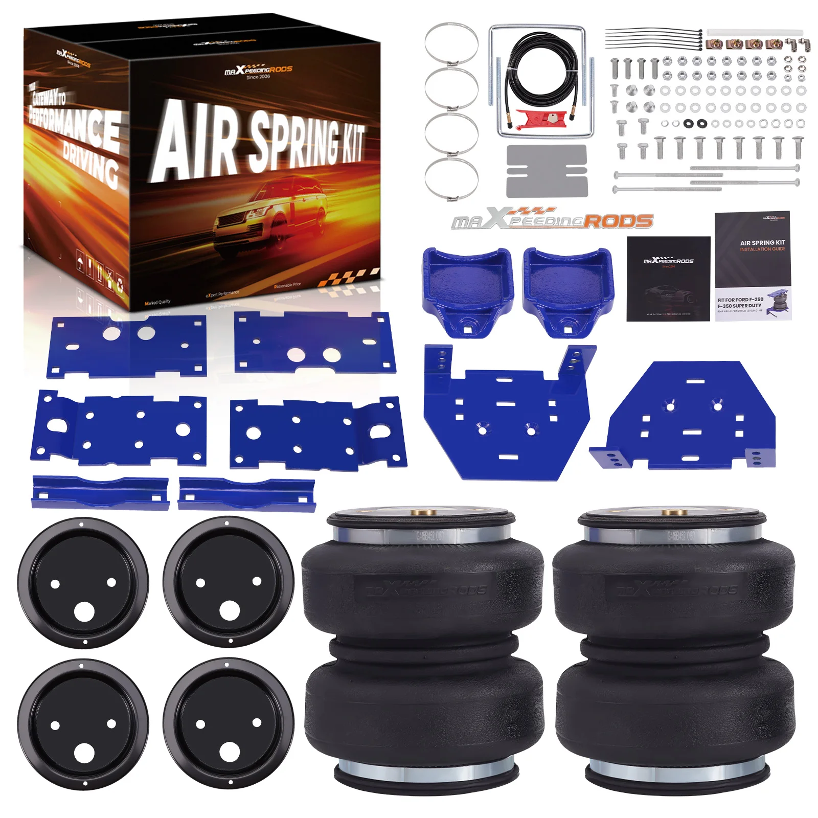 MaXpeedingrods Air Suspension Spring Bag Helper Kit Replacement For Ford F-250 F-350 F-450 Super Duty 4WD 2017-2026