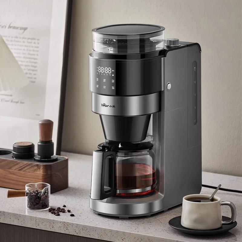 Bear Drip Coffee Maker Cafe American Beans & Powder 2 in 1 Grinding All-in-One Home Automatic Americano Coffee Machine