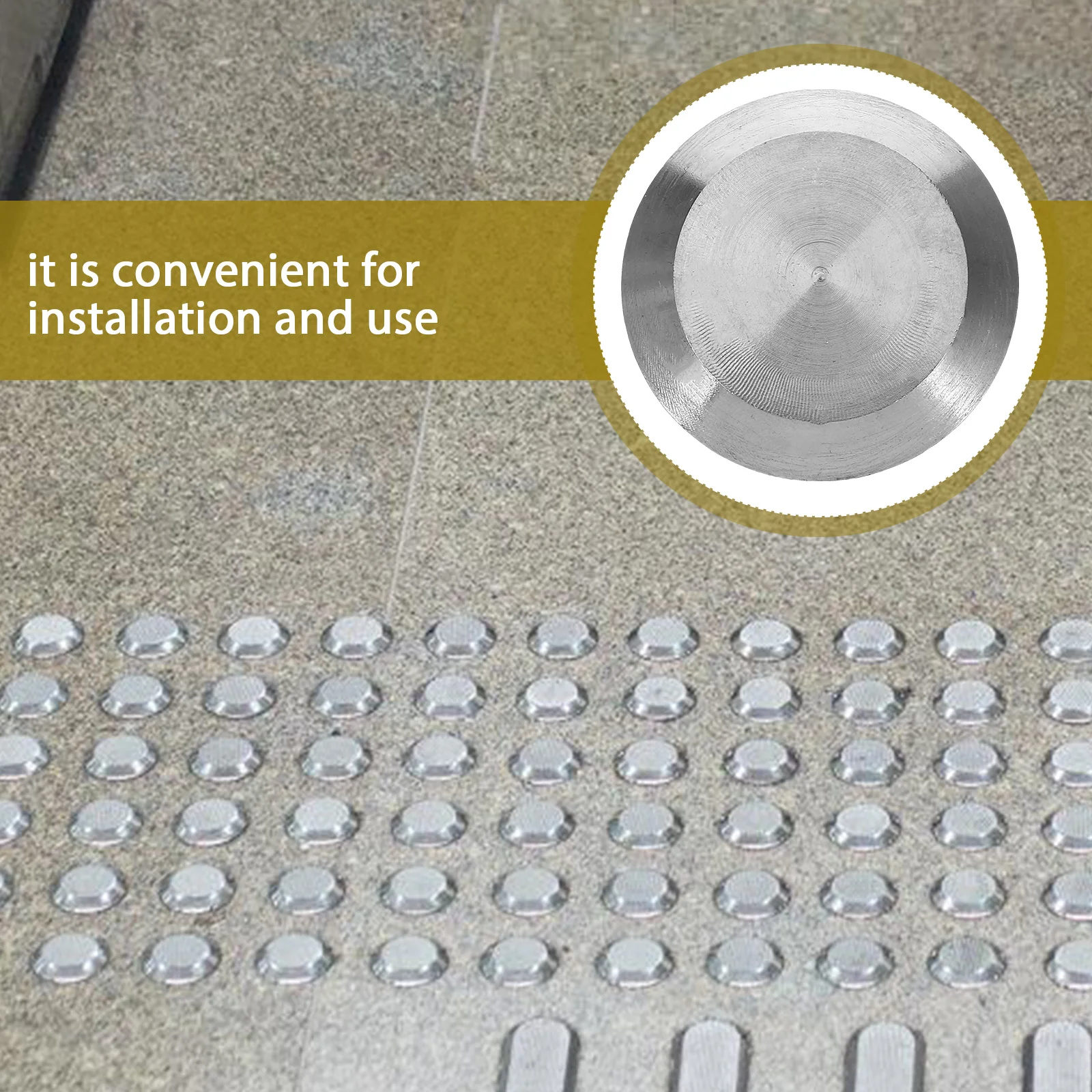 10 قطع الطريق العمياء مسمار اللمس علامات الفولاذ المقاوم للصدأ سلامة الملاحة تستخدم على نطاق واسع الأرصفة مترو الأنفاق المطارات #3