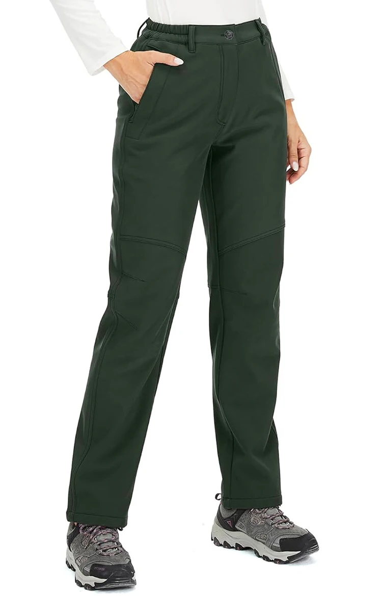 TRVLWEGO Winter-Damen-Camping-Wanderhose, Reise-Softshell, warm, wasserdicht, Fleece, winddicht, Outdoor-Trekking-Hose – Detail 3