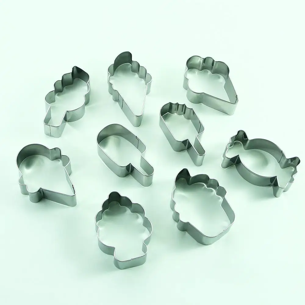 Stainless Steel Cookie Cutter Mold Ice Cream Shape Biscuit Mould DIY Fondant Pastry Decorating Baking Tools