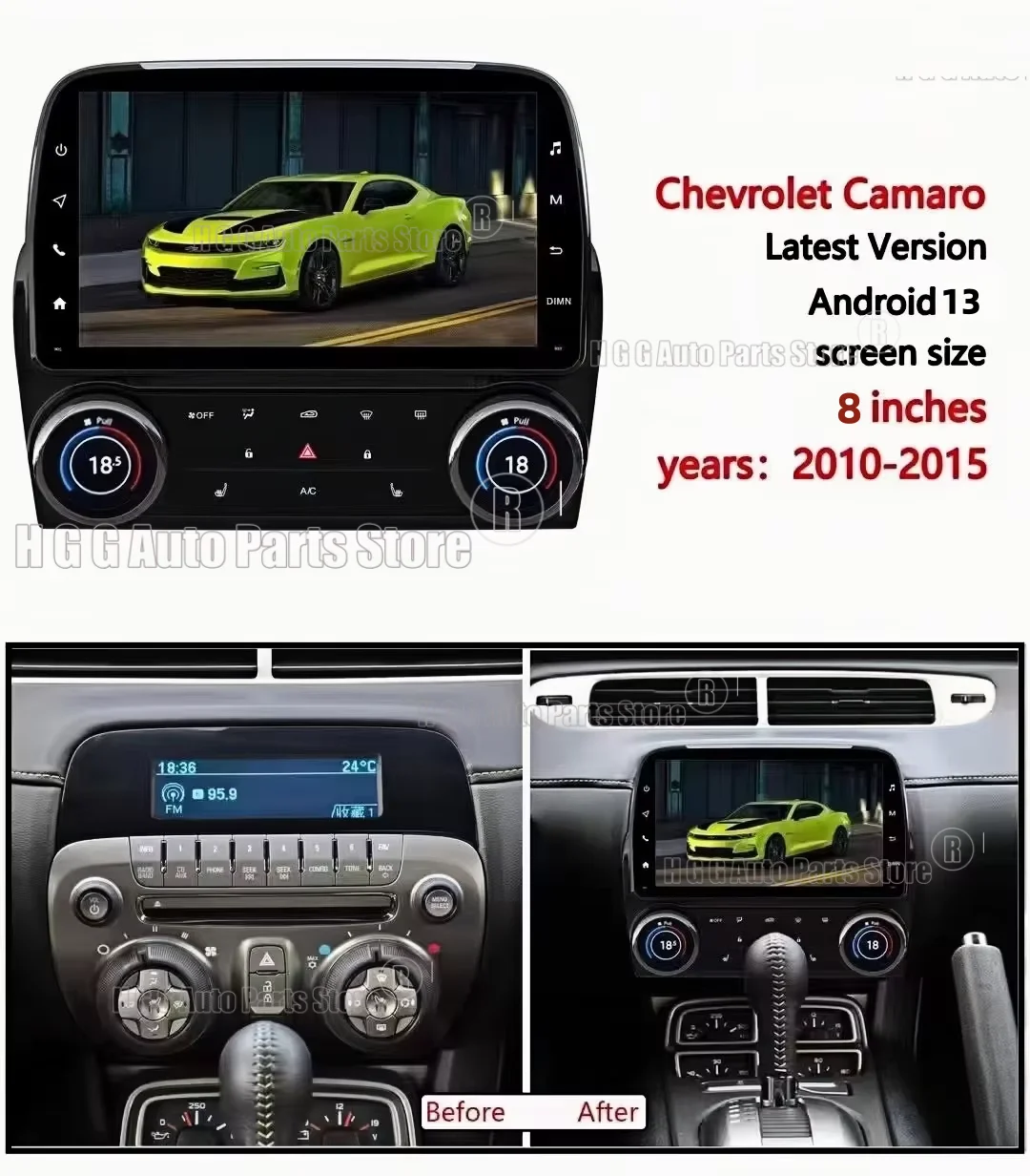 For Chevrolet Camaro 2010 2011-2015 Android Multimedia Player Carplay Radio GPS Navigation Touch Screen Car gadgets Head unit