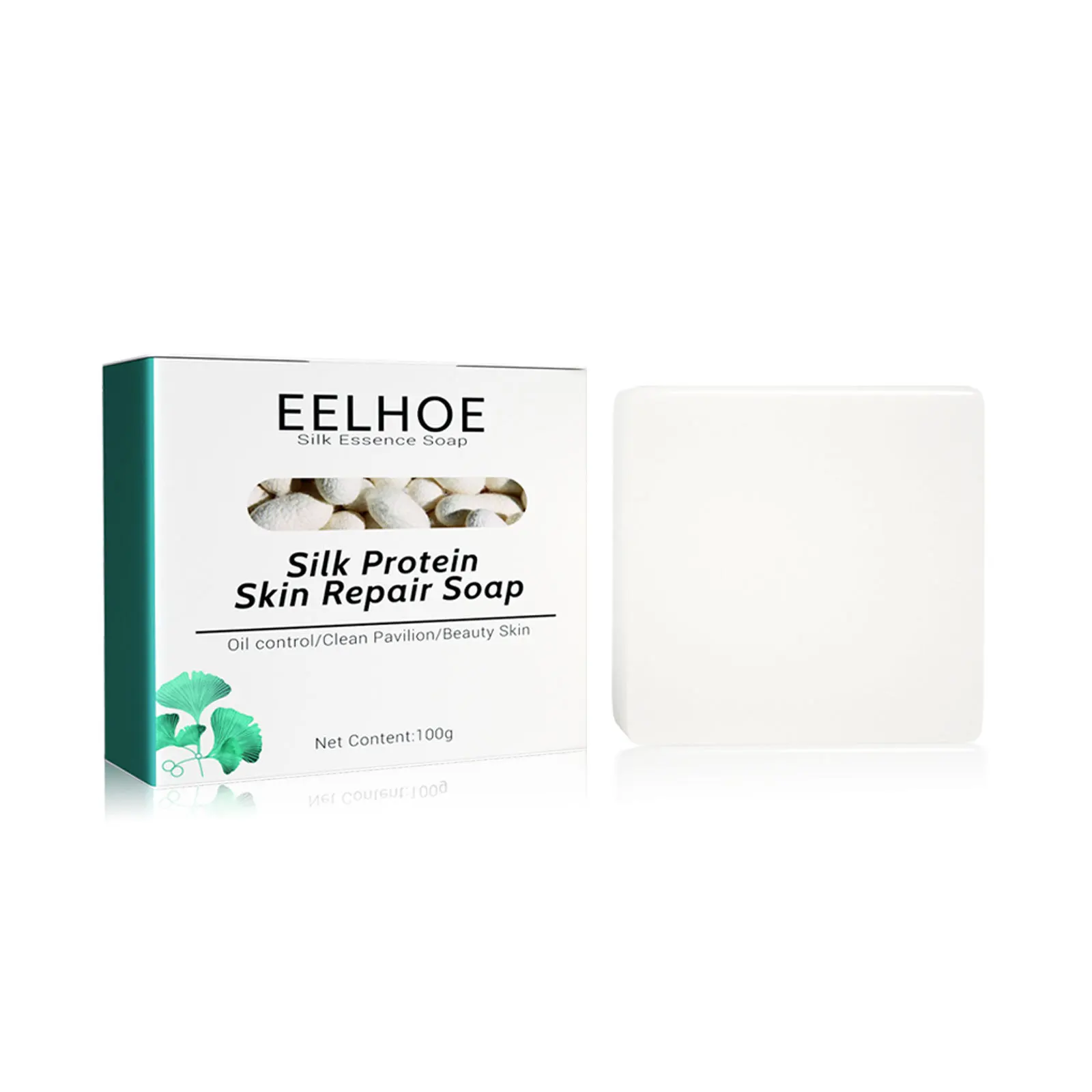 EELHOE Silk Protein Soap Bath Remove Blackheads and Pimples Mite Remover Facial Cleaning for Skin Repair Nourish Goat Milk Soap