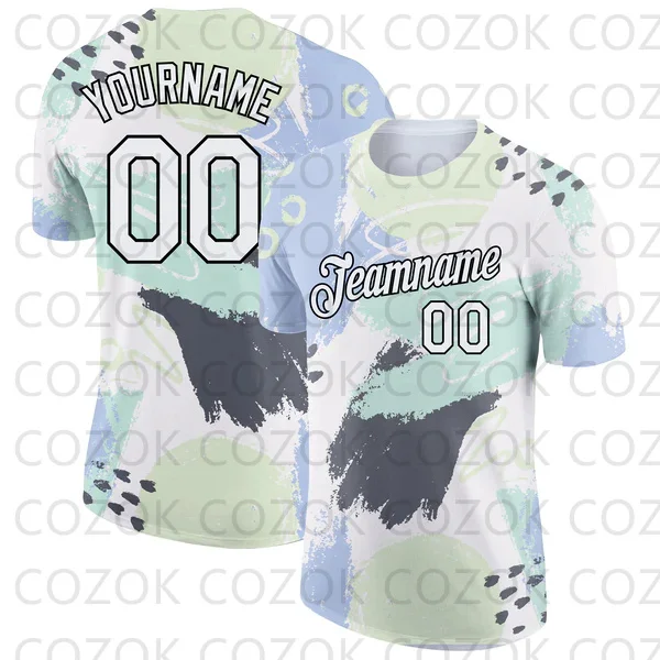 Custome Cartoon Pattern Football Jerseys for Men Women Unisex Football Short Sleeves Athletic Tee Shirts