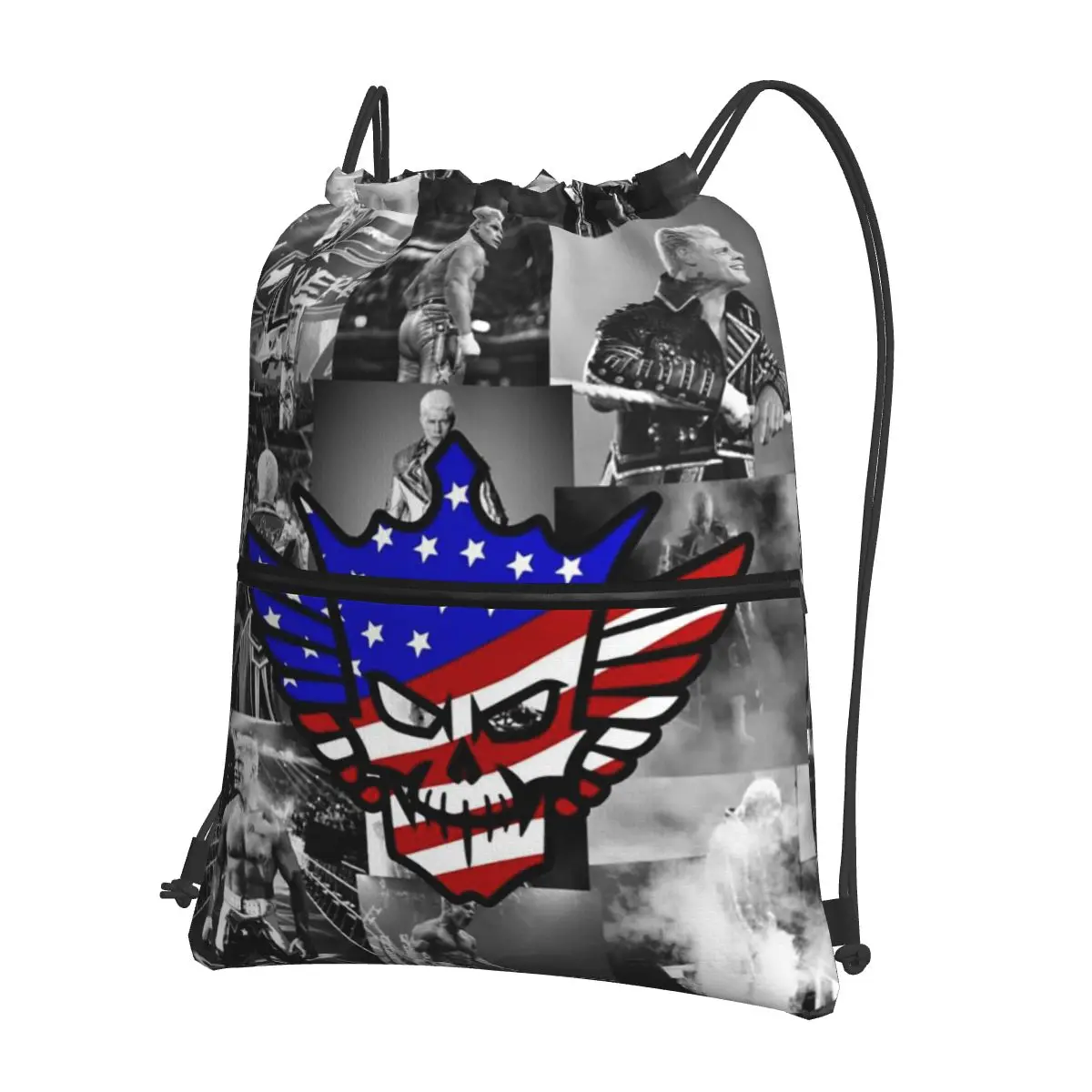 

In The Ring Cody Rhodes American Nightmare Backpacks Drawstring Bundle Pocket Sports Bag Book Bags for Man Woman Students