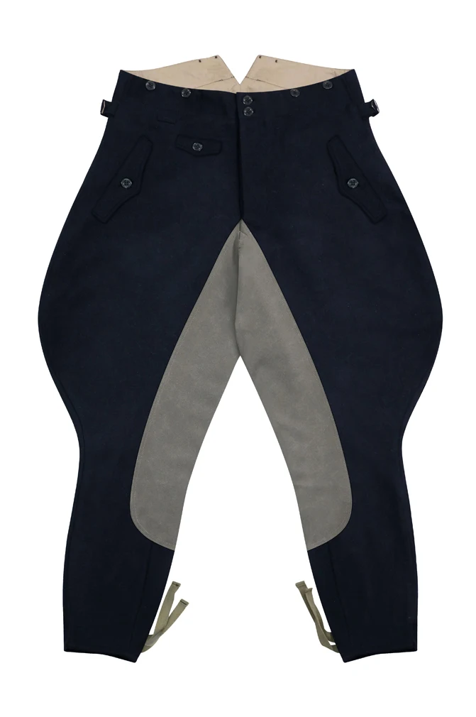 GUWR-010 WWII German Elite Marine Navy Blue Wool Riding Breeches