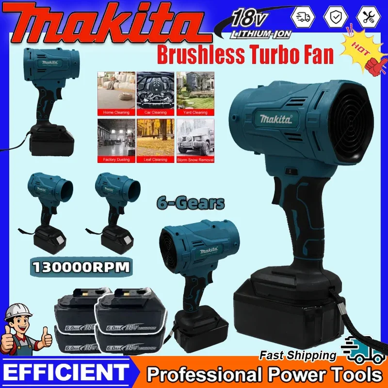 

Makita Brushless Turbo Fan Turbine Jet Blower Adjustable Wind Speed Electric Air Duster Strong Power Powerful Air Blower