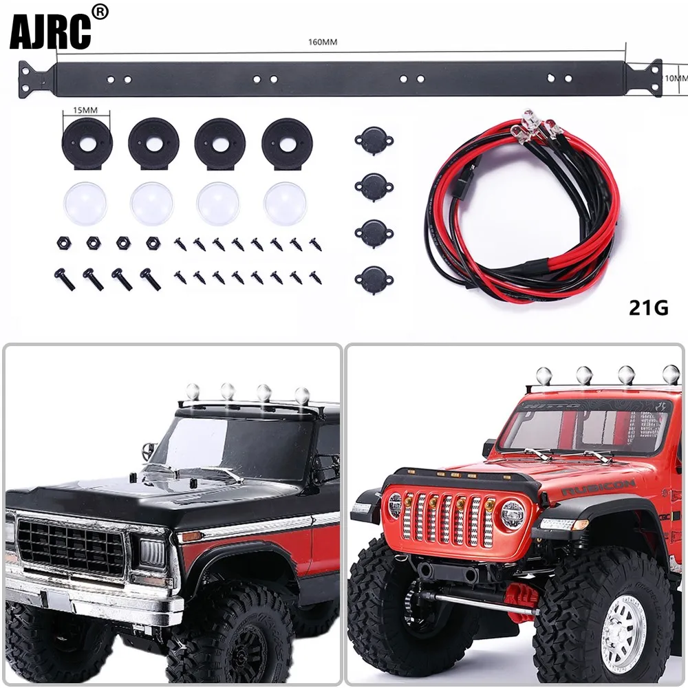 

For 1/10 Crawler Climbing Vehicle Axial Scx10 Iii Wrangler Trax Trx4 Bronco Roof Light, Round Spotlight