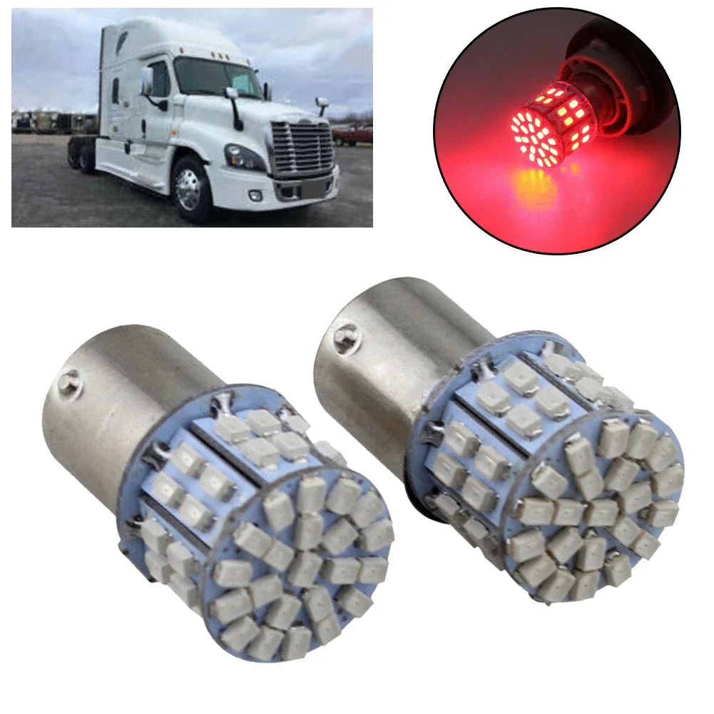 2pcs Red LED Dome Cab Light Bulb Interior Cab Lights 1156BA15S Sockets For Freightliner Cascadia Car Accessories