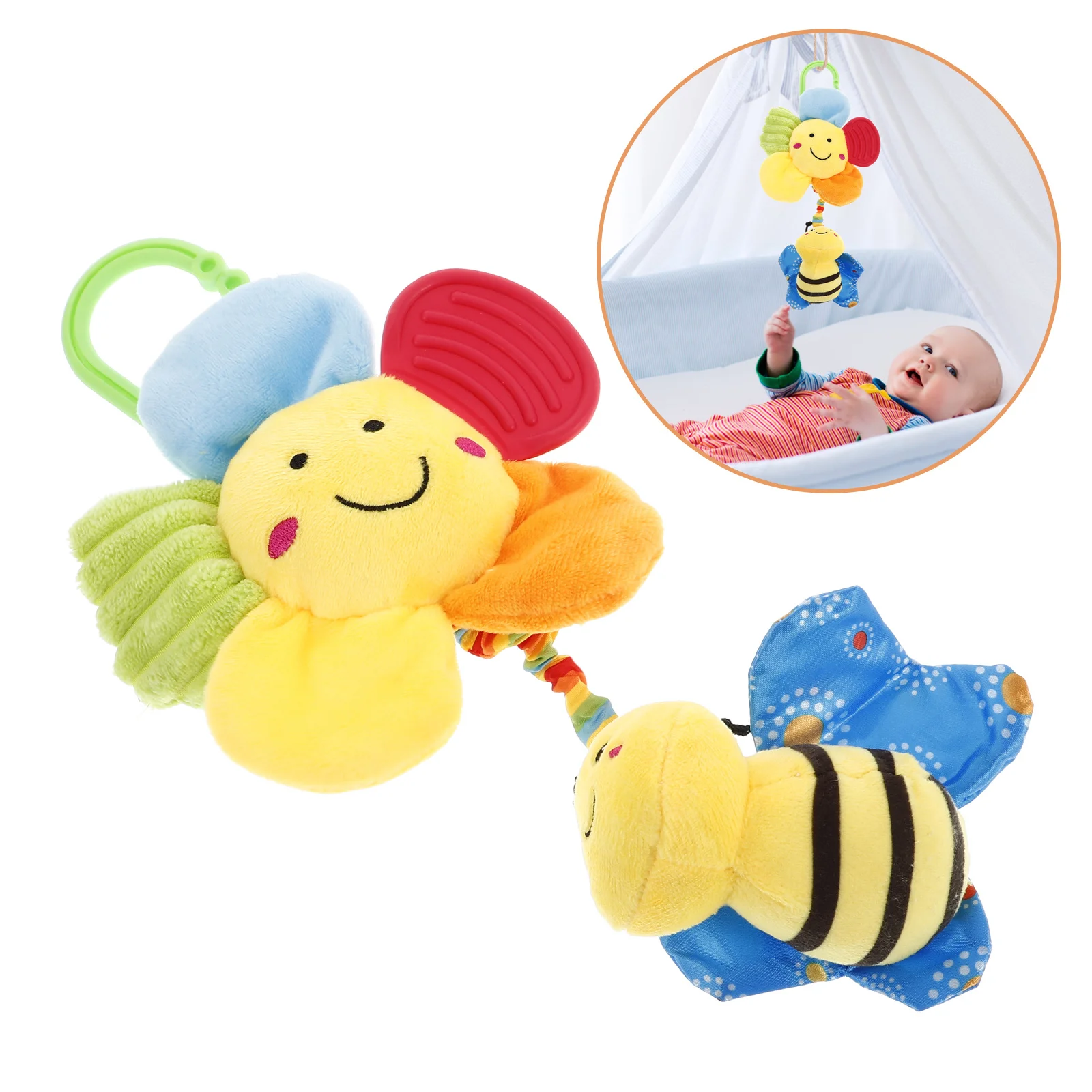 Schattige bij hangend decor voor babywieg kinderwagen pasgeboren zacht zintuiglijk geluid kauwen veilig ontwikkelingsspel accessoire