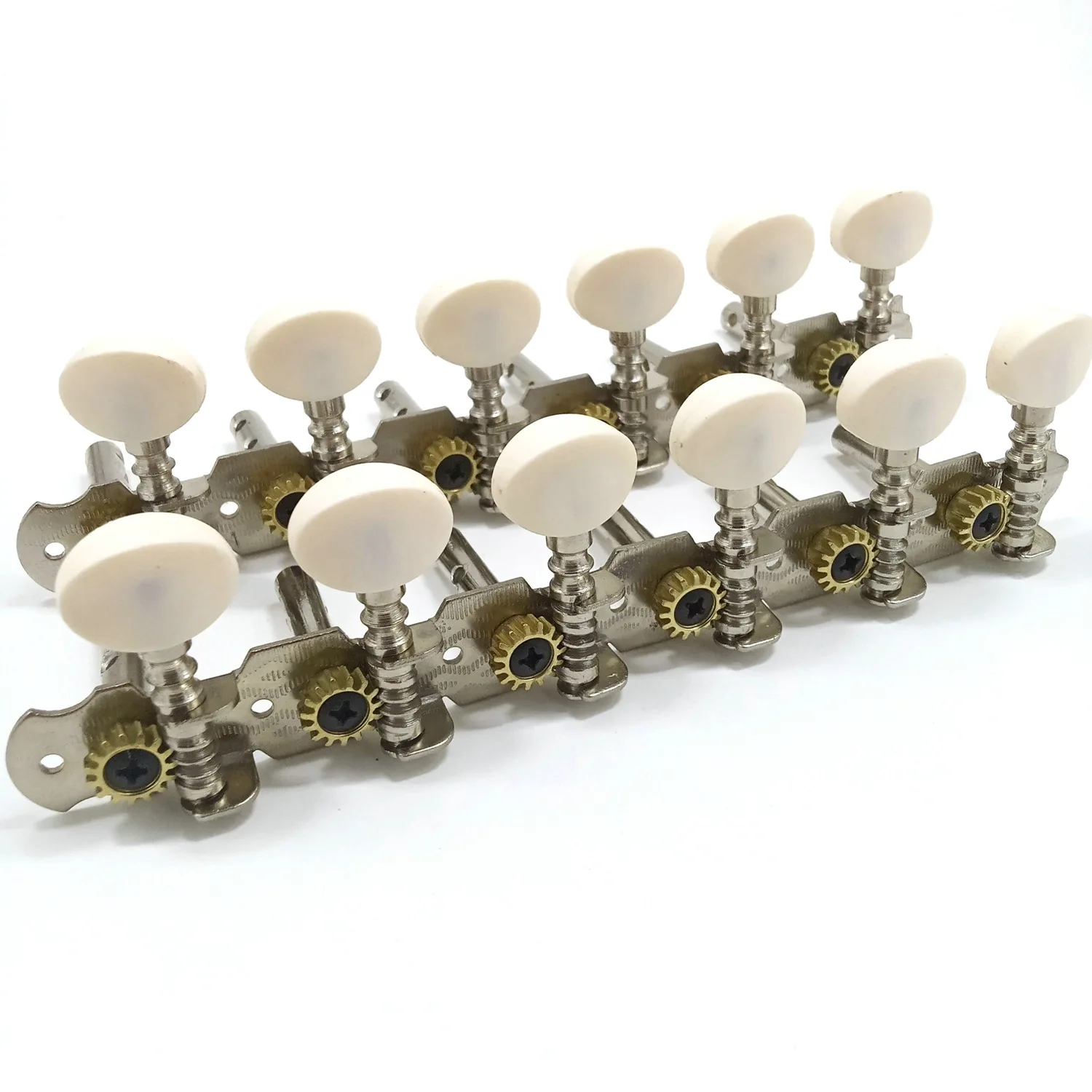 

ABZL 12 Strings Acoustic Guitar Tuning Pegs Chrome Plated Machine Heads 6L 6R Acoustic Guitar Instruments Accessory Part