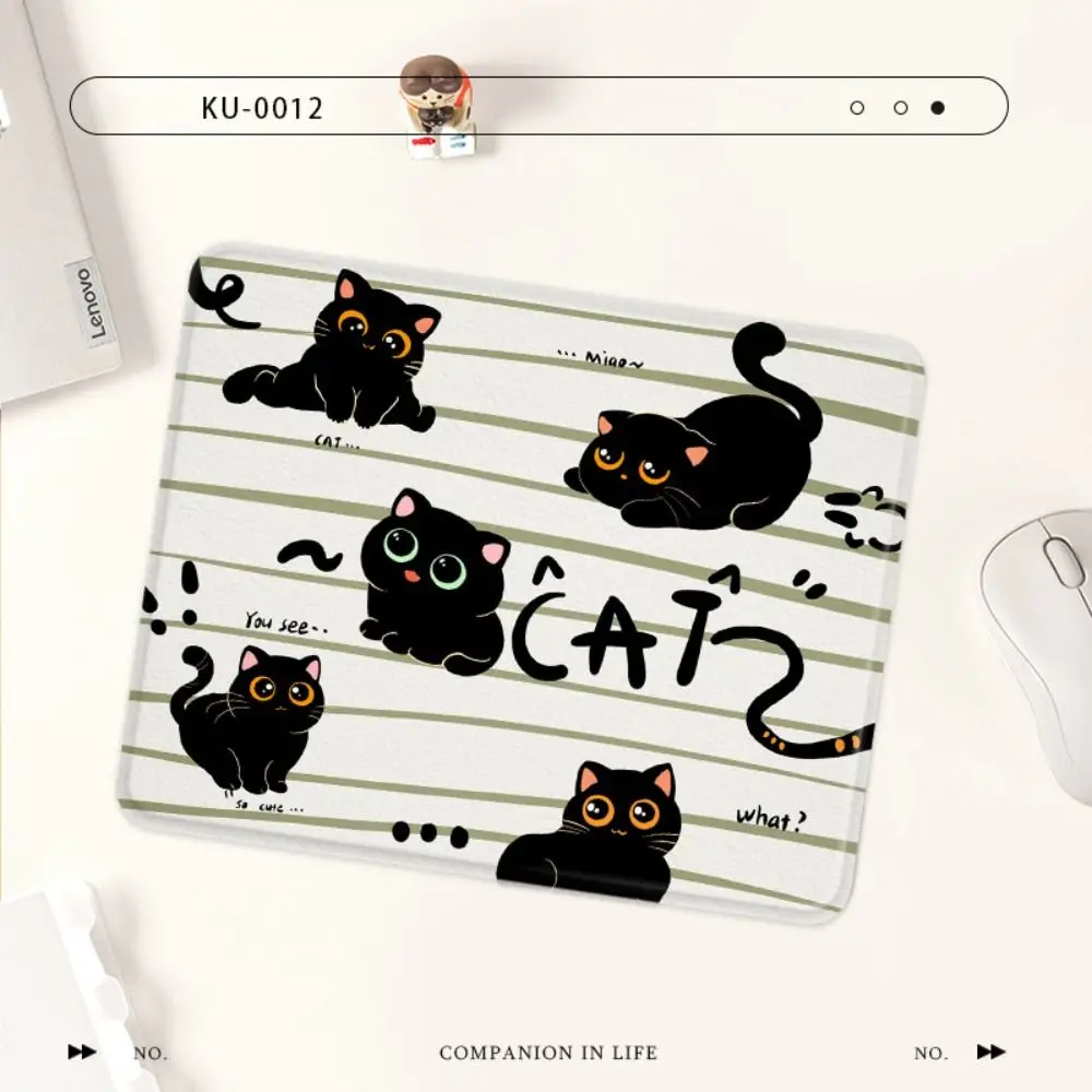 Trendy Premium Textured Mouse Pad Rubber Bas 245*195mm Mousepad Non-Slip Butterfly Kitten Print Mouse Mat for Laptop Computer