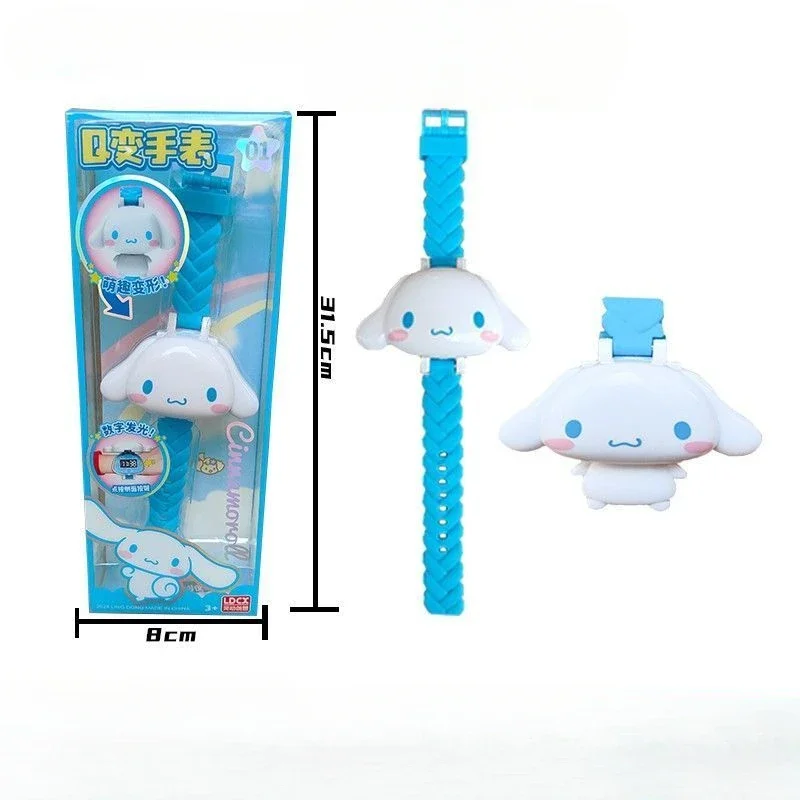 Sanrio My Melody Kuromi Transformer Watch Anime Character Cinnamoroll Modeling Accessories Kawaii Children\'s Toy Girl Gift