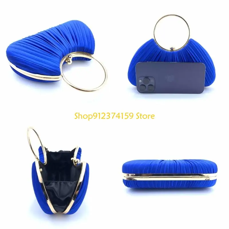 G5AE Practical Polyester Evening Bag Elegant Pleated Crossbody Purse For Women Girls