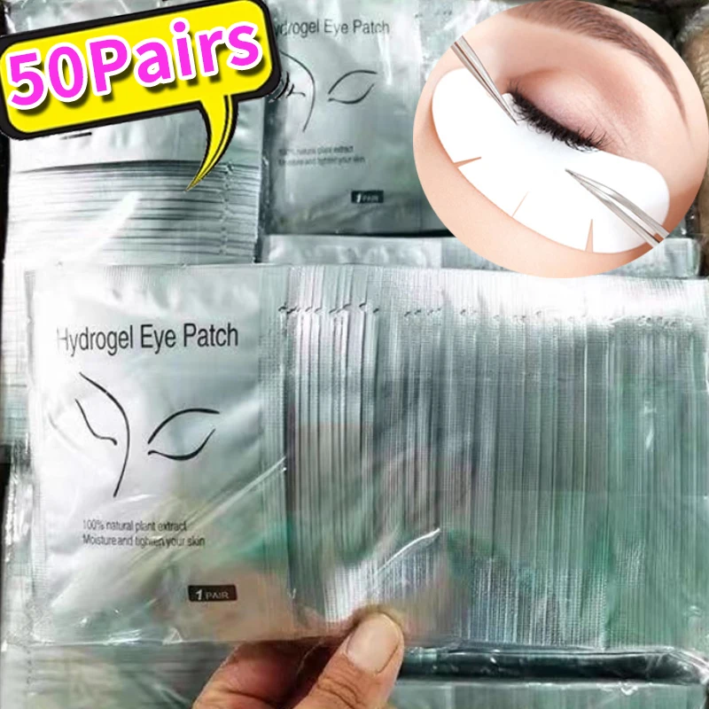 U-shaped Eye Patches Under Eye Pads Makeup 50 Pairs Disposable Grafted Eyelash Patches Tip Stickers Pads Eyelash Extension Tools