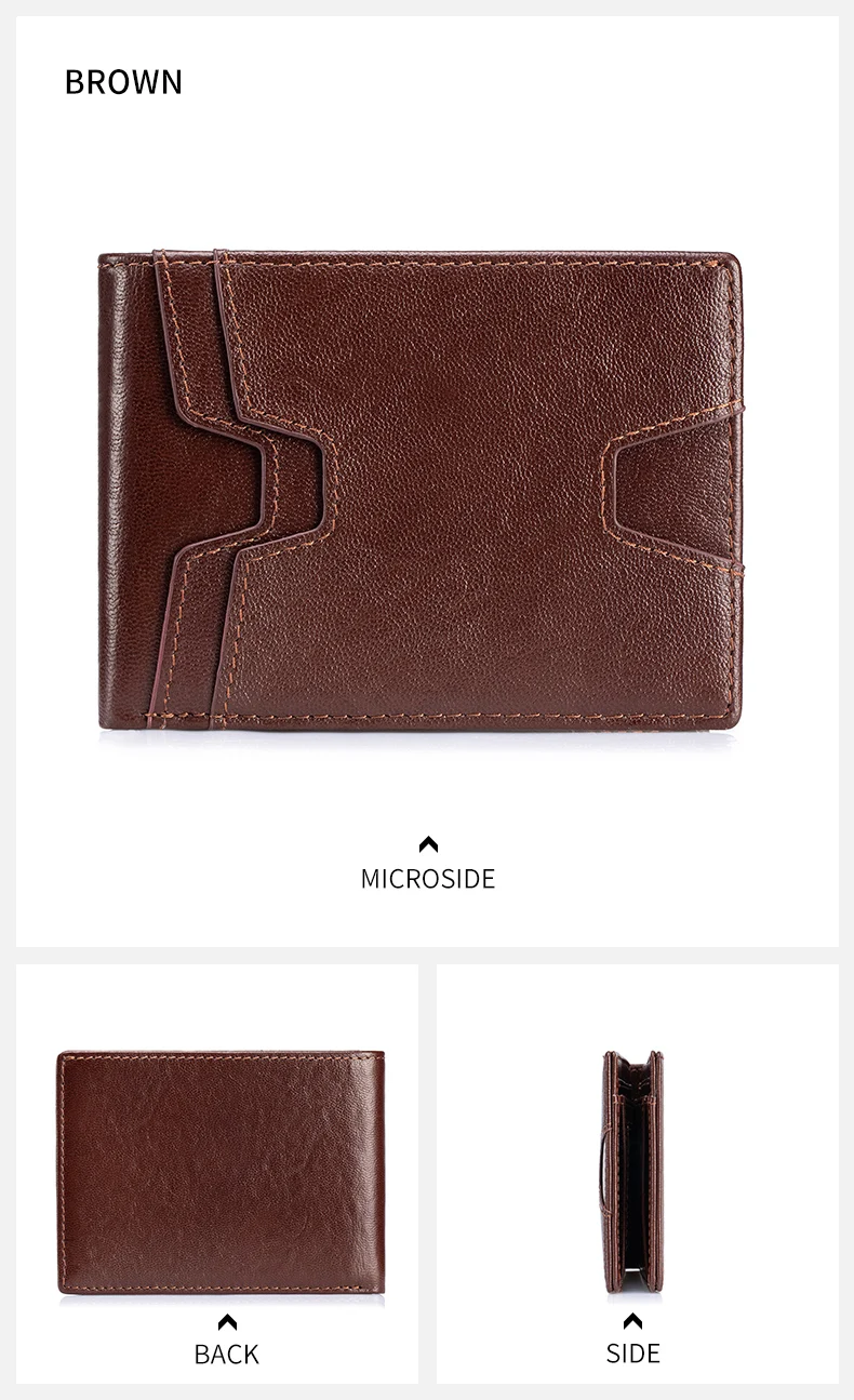 SCHLATUM Vordertaschen-Geldbörse für Herren, schmal, leicht, RFID-blockierend, echtes Leder, zweifach faltbar, dünne Geldbörse mit 10 Kartenfächern – Detail 12