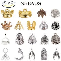 NBEADS 5-100PCS Brass Pendant Hexagon Bead Cap Platinum  for Necklace Earrings DIY Jewelry Making Components Supplies