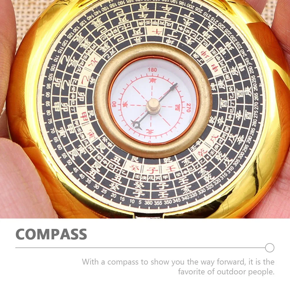 

1pc Vintage Metal Compass Outdoor Portable Mini Compass For Hiking Camping Survival Lightweight Pocket Directional Tool Flipping
