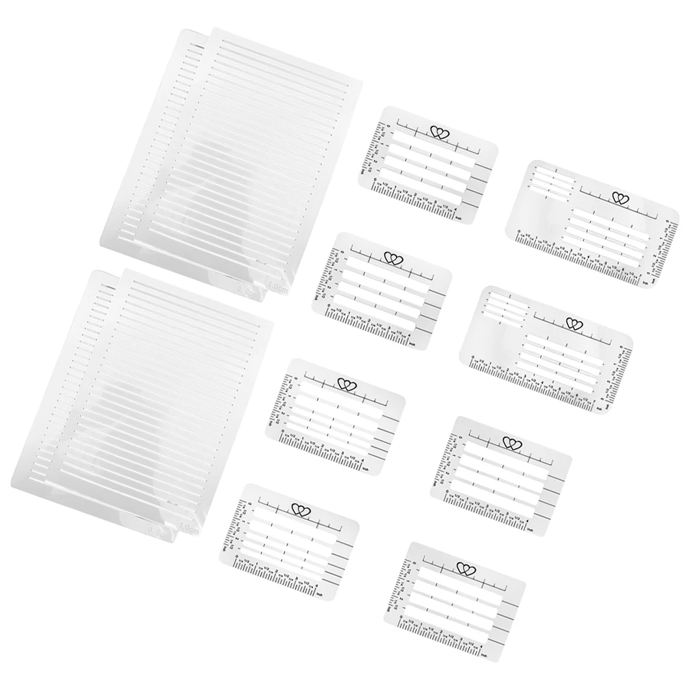 12Pcs Multi-Functional Letter Template Rulers Plastic Stencils for Journal Writing Envelope Addressing Calligraphy Drawing