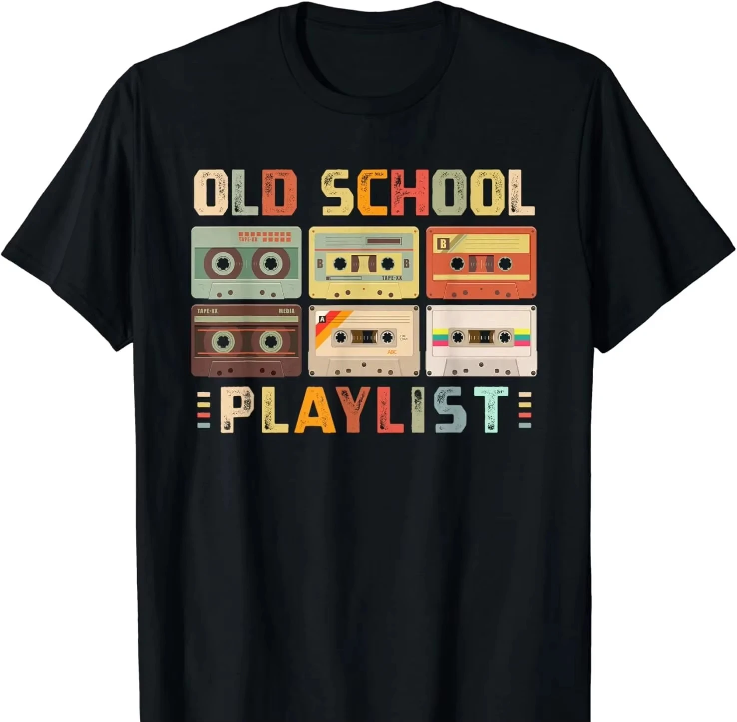 Cassette Tape Music 80s Retro Old School Playlist T-shirt Summer Casual Tshirt Fashion Fitness Tops Tshirt Hip Hop Streetwear
