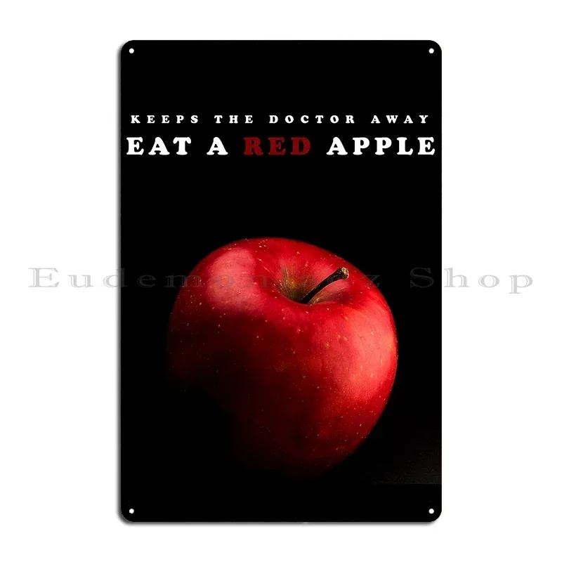 Eat A Red Apple Day Metal Sign Printing Customized Living Room Cinema Mural Tin Sign Poster