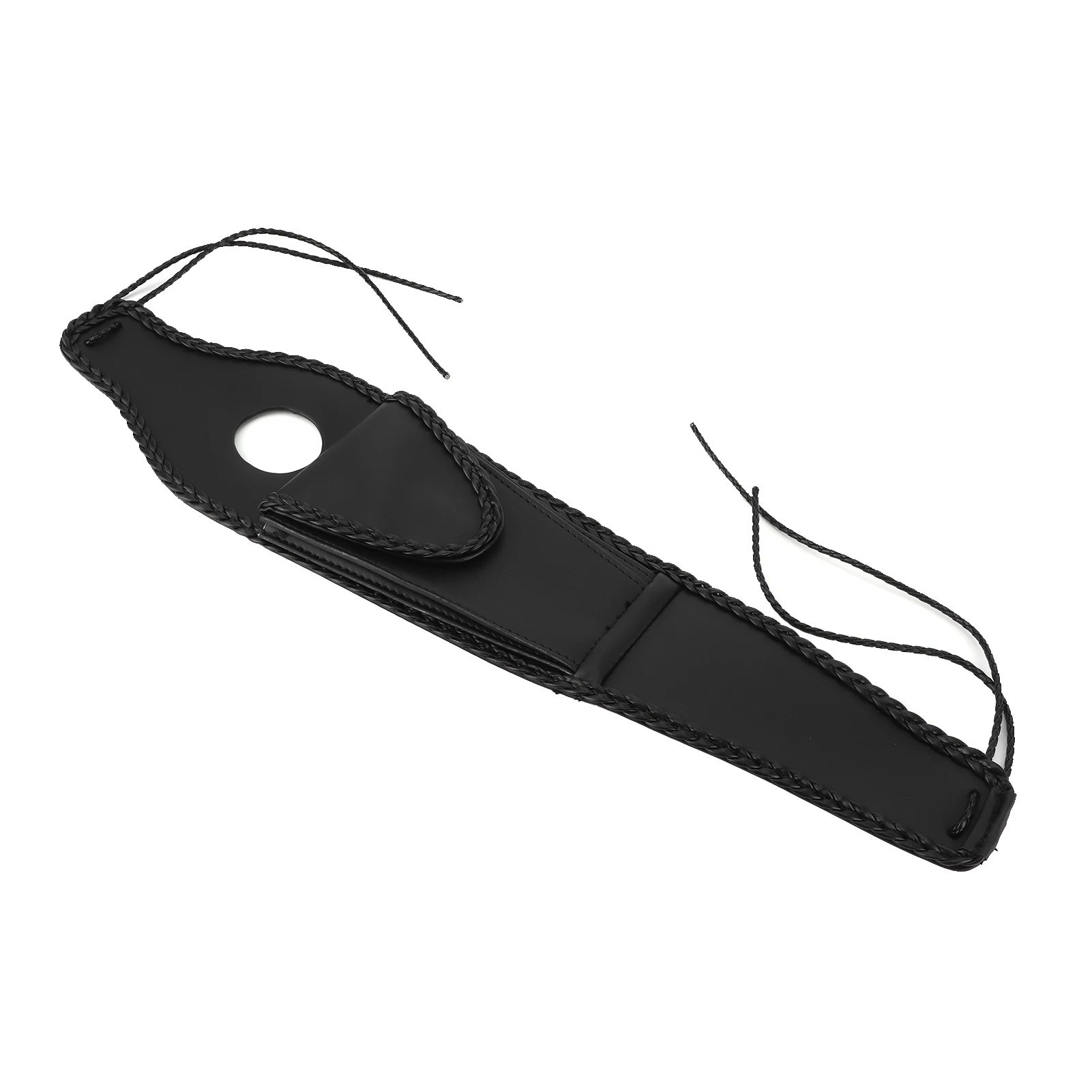 Motorrad-Tankdeckelabdeckung aus PU-Leder für Motorräder mit Beuteltasche – geflochtene Seilkante, passend für XL 883/1200/48