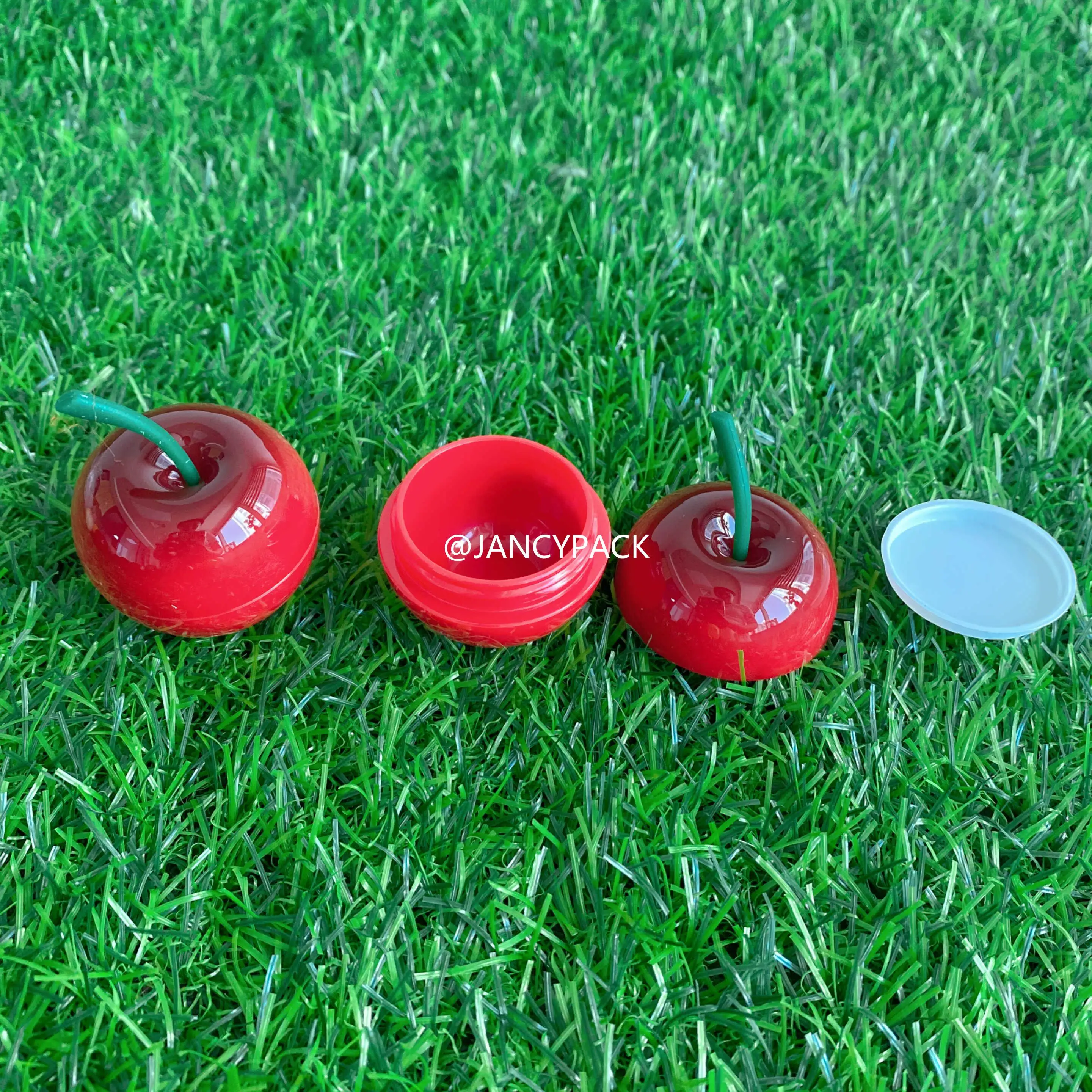 8g Mini fruta cereza manzana melocotón forma vacío pequeño contenedor de bálsamo labial botella de muestra crema de manos para ojos tarro