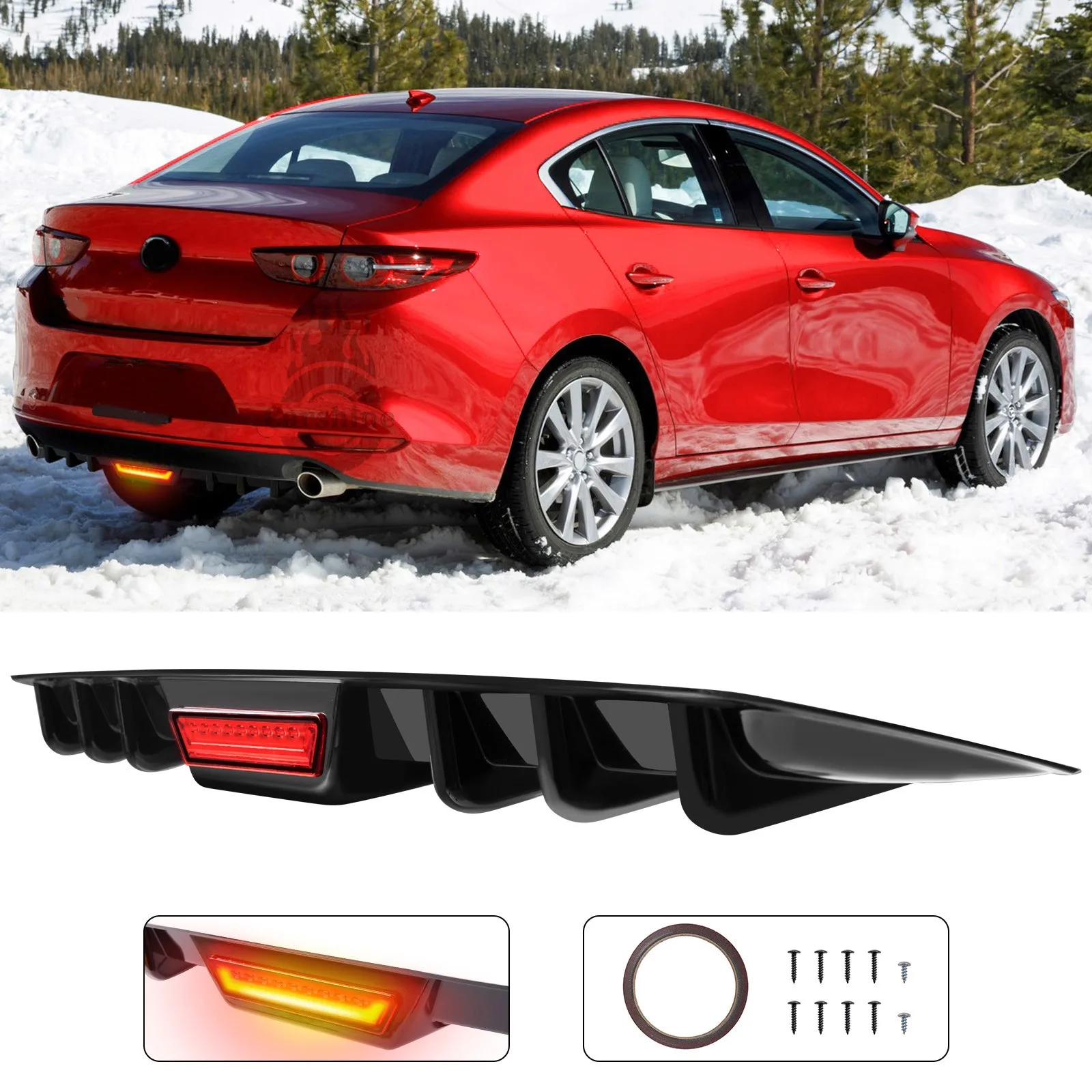 

Для Mazda 3 6 Sedan Axela: глянцевый задний диффузор-сплиттер с LED-стоп-сигналом