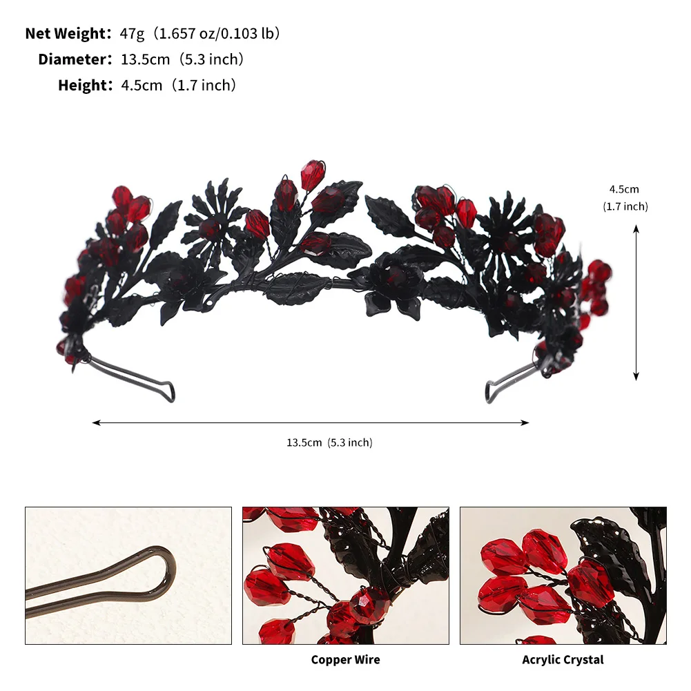 Mode Diablo Halloween Blume Krone Kopfschmuck Papst Kirche Fest Tag Haarbänder Für Frauen Neue Design Haar Zubehör Schmuck – Detail 12