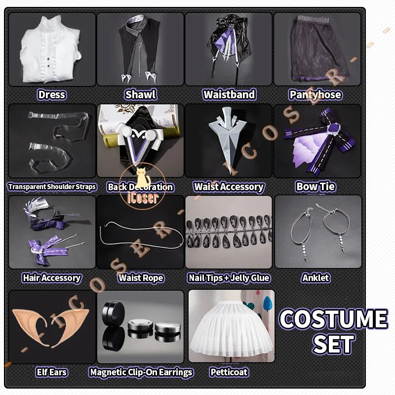 25COSZenless منطقة صفر فيفيان تأثيري حلي شعر مستعار فستان موحد أغطية الرأس الطائر المحاكي كرنفال حفلة الهالوين للنساء الفتيات Pr