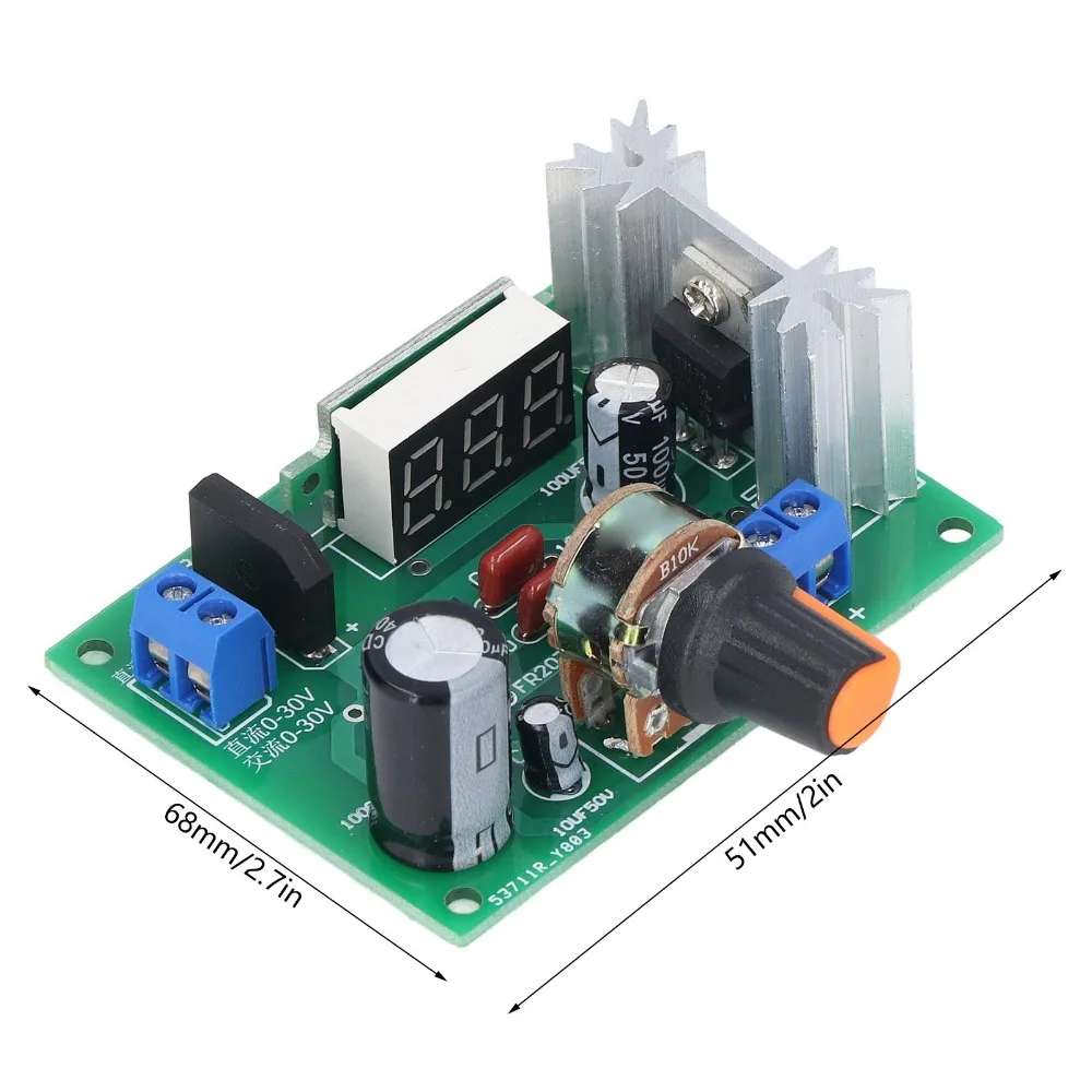 LM317 Voltage Regulator Module 1.25V‑28V Output DC 0V-30V /AC 0V-22V Input Power Regulator Module with Digital Voltage Display view 6