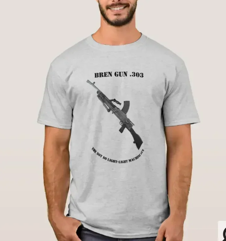 British Bren Gun .303.Light Machine Gun T-Shirt. Summer Cotton Short Sleeve O-Neck Mens T Shirt New S-3XL