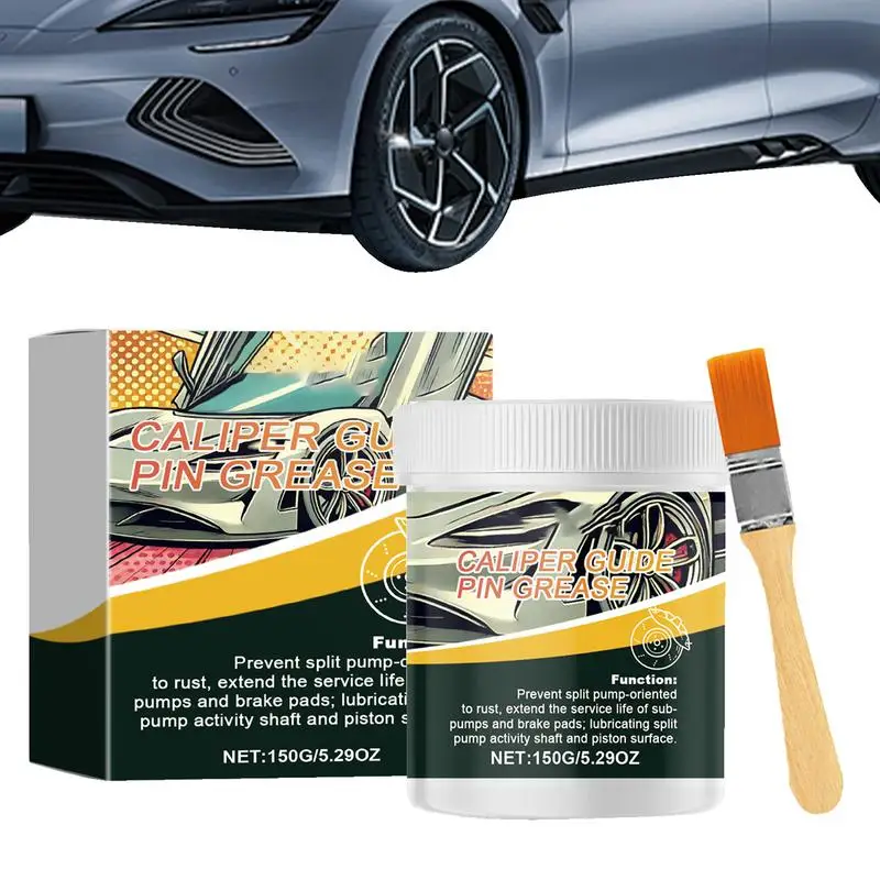 Caliper Grease Brake Lube Pin Silicone-Based Grease For Car Brake Lubricant Grease All Weather Lubricant With Brush 150g