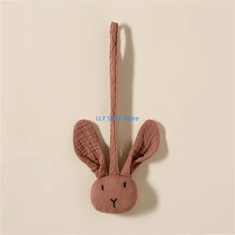 T8UD عربة أطفال لعبة معلقة من القطن لعربة الأطفال حديثي الولادة مشبك مصاصة على شكل أرنب صغير #2