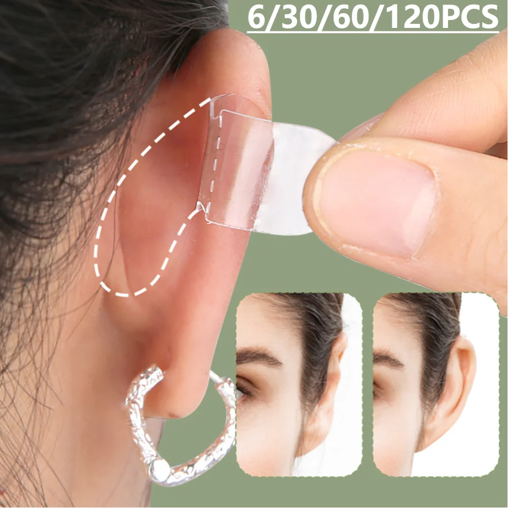 6/30/60/120PC Invisible Protruding Ears Correctar Tape Ear Aesthetic Correctar Elf Ear Stickers Ear Correction Patch Makeup Tool