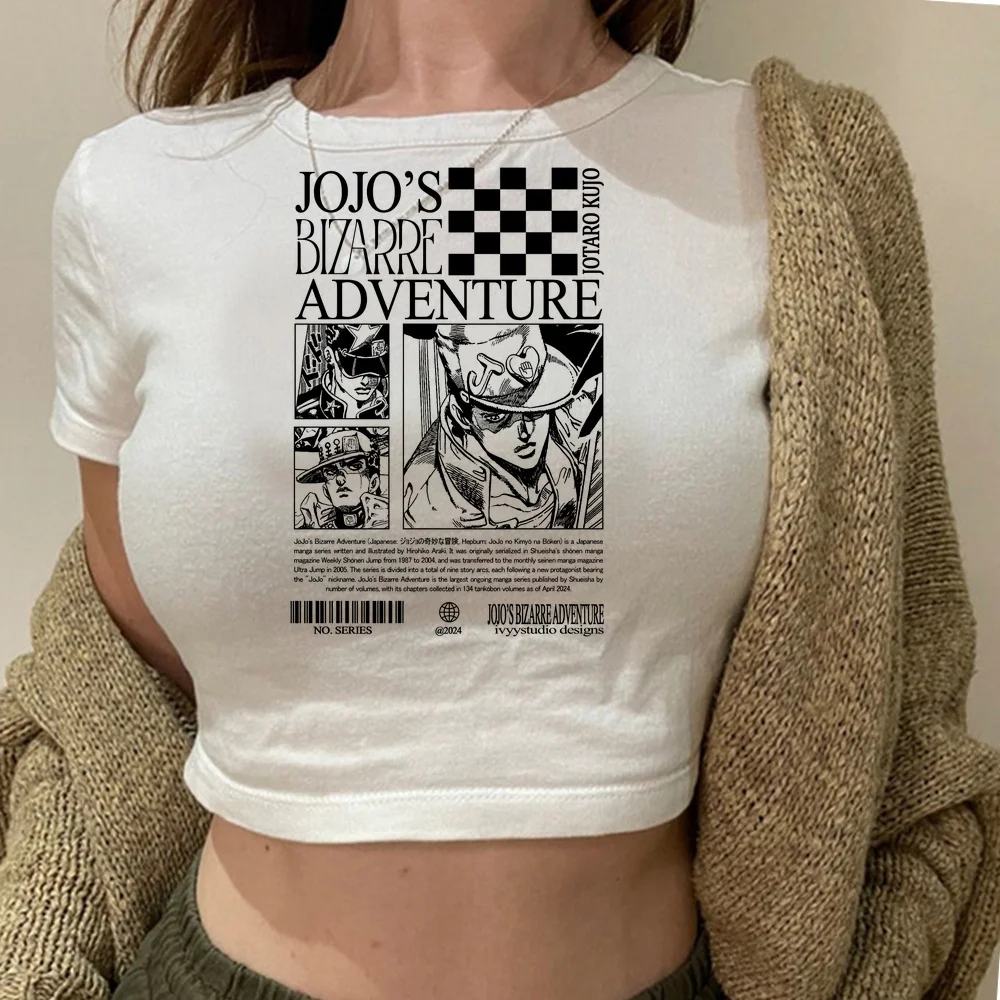 Jojo Bizarre Adventure Steel Ball Run crop top ladies y2k harajuku summer japan kawaii t shirt grunge vintage cheap gothic gyaru