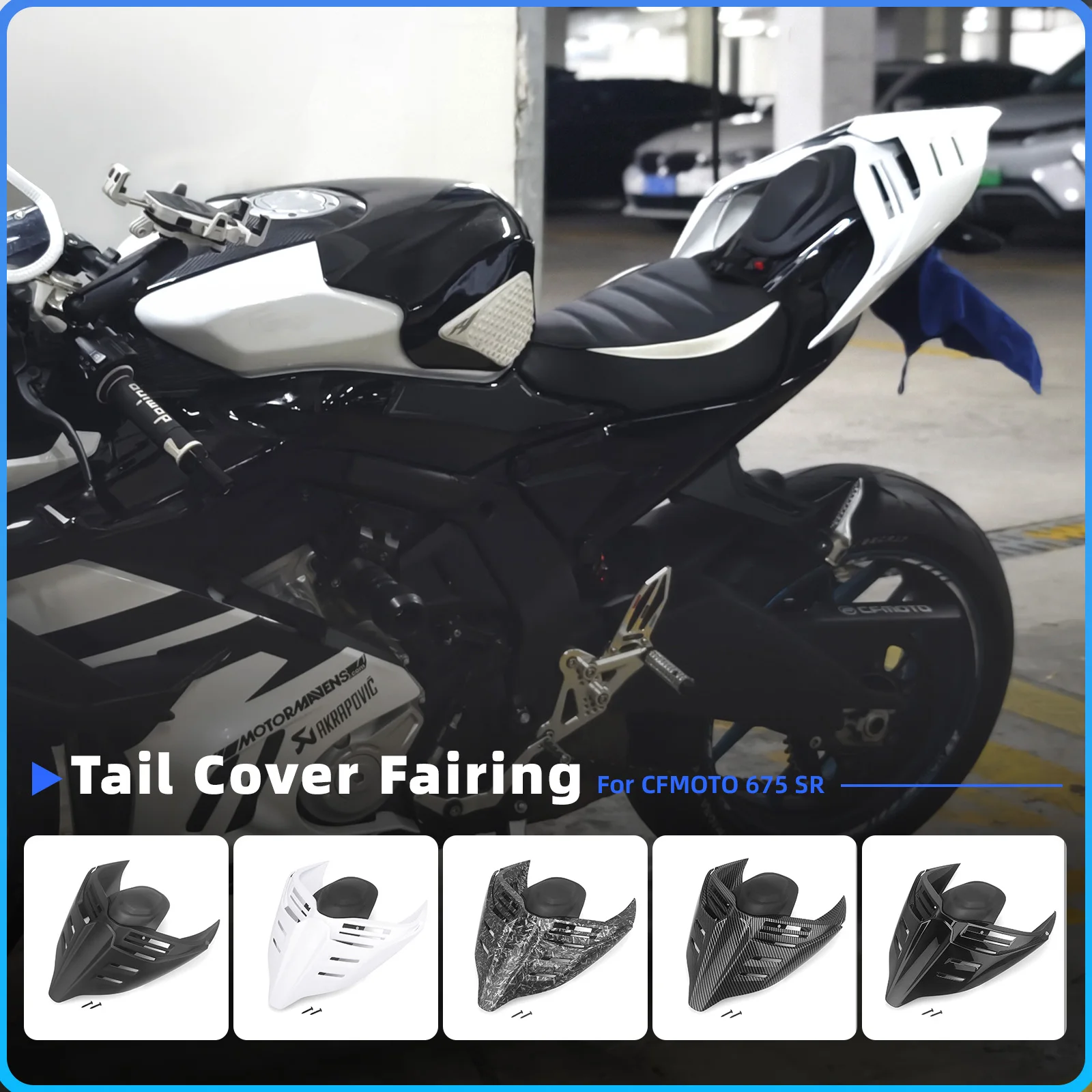 Motorcycle Rear Seat Cover Pillion Passenger Solo Seat Back Cover Fairing Cowl For 675SR 675SR-R 675SR R