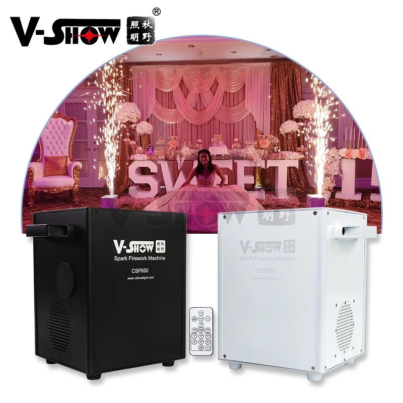 

VSHOW CSF650 650w Cold Fireworks Spark Machine DMX 512 Controlled Stage Effects Spark Machine 2PCS With Case